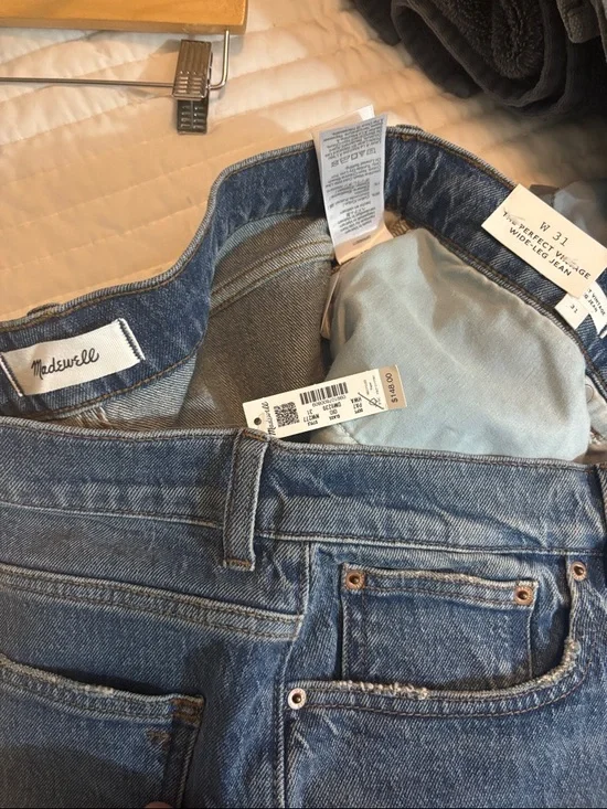Madewell Perfect Vintage Wide-Leg Blue Jeans NWT - Picture 9 of 10